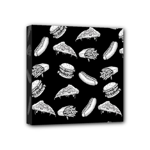 Fast Food Pattern Mini Canvas 4  X 4  (stretched) by Valentinaart