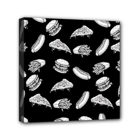 Fast Food Pattern Mini Canvas 6  X 6  (stretched) by Valentinaart