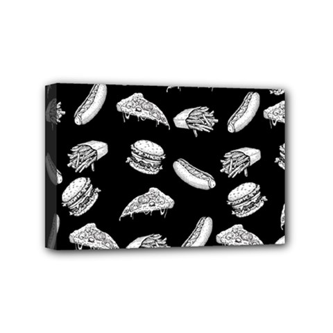 Fast Food Pattern Mini Canvas 6  X 4  (stretched) by Valentinaart