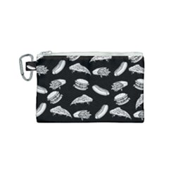 Fast Food Pattern Canvas Cosmetic Bag (small) by Valentinaart