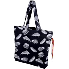 Fast Food Pattern Drawstring Tote Bag