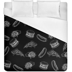 Fast Food Pattern Duvet Cover (king Size) by Valentinaart