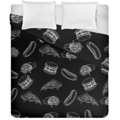 Fast Food Pattern Duvet Cover Double Side (california King Size) by Valentinaart