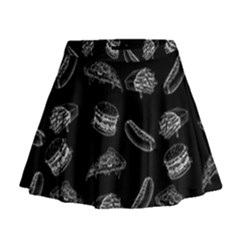 Fast Food Pattern Mini Flare Skirt