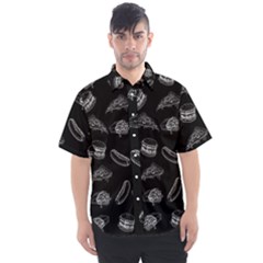 Fast Food Pattern Men s Short Sleeve Shirt