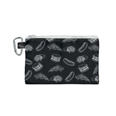 Fast Food Pattern Canvas Cosmetic Bag (small) by Valentinaart