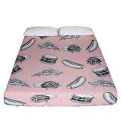 Fast food pattern Fitted Sheet (California King Size)