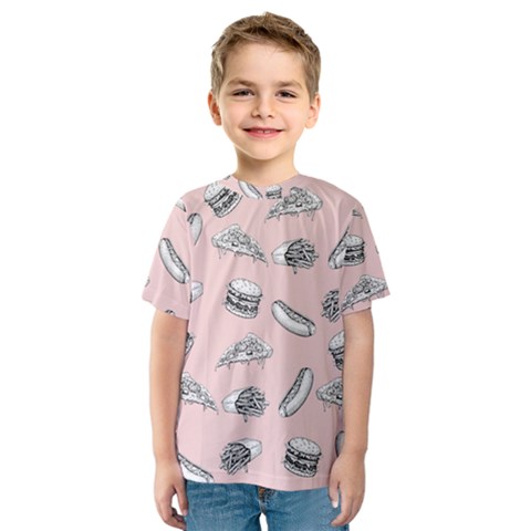 Fast Food Pattern Kids  Sport Mesh Tee by Valentinaart