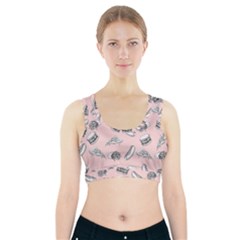 Fast food pattern Sports Bra With Pocket