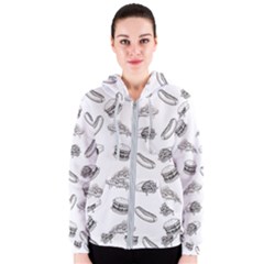 Fast Food Pattern Women s Zipper Hoodie