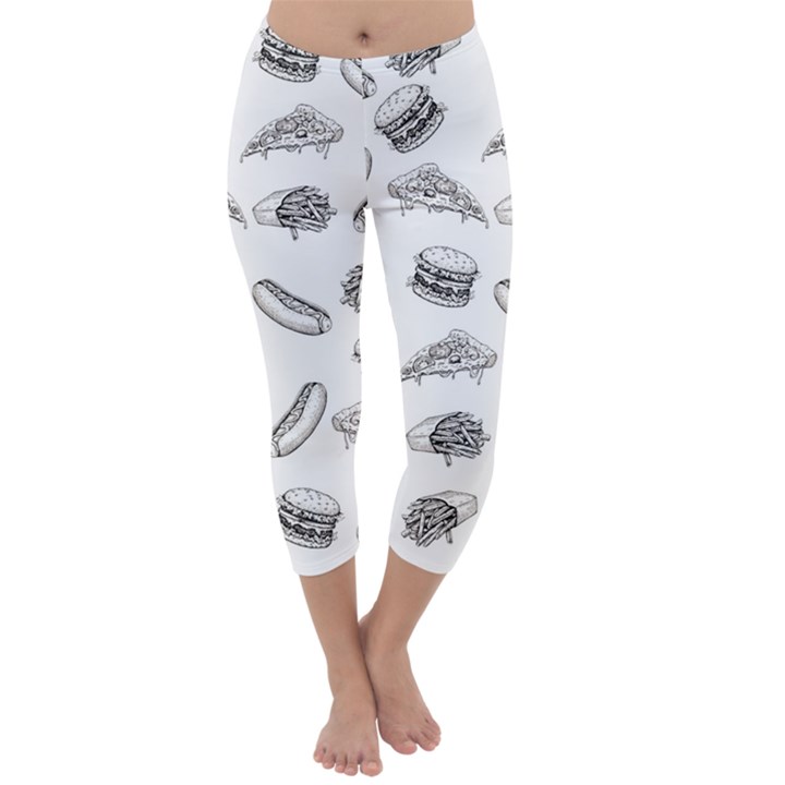 Fast food pattern Capri Winter Leggings 