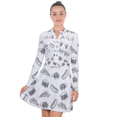 Fast Food Pattern Long Sleeve Panel Dress