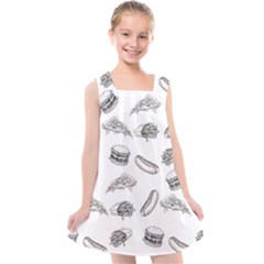 Fast Food Pattern Kids  Cross Back Dress