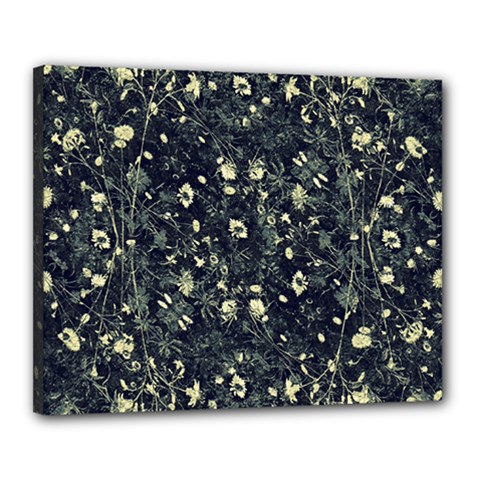 Dark Floral Collage Pattern Canvas 20  X 16  (stretched) by dflcprints