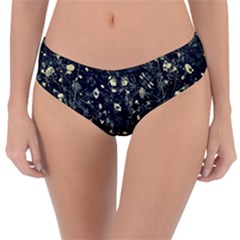 Dark Floral Collage Pattern Reversible Classic Bikini Bottoms by dflcprints