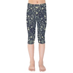 Dark Floral Collage Pattern Kids  Capri Leggings  by dflcprints