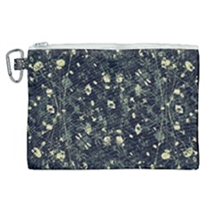 Dark Floral Collage Pattern Canvas Cosmetic Bag (xl)