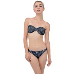 Dark Floral Collage Pattern Classic Bandeau Bikini Set by dflcprints