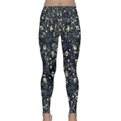 Dark Floral Collage Pattern Lightweight Velour Classic Yoga Leggings