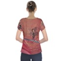 Cute Fairy Dancing On A Piano Short Sleeve Front Detail Top View2