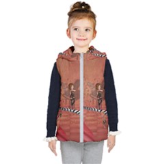 Cute Fairy Dancing On A Piano Kid s Hooded Puffer Vest by FantasyWorld7