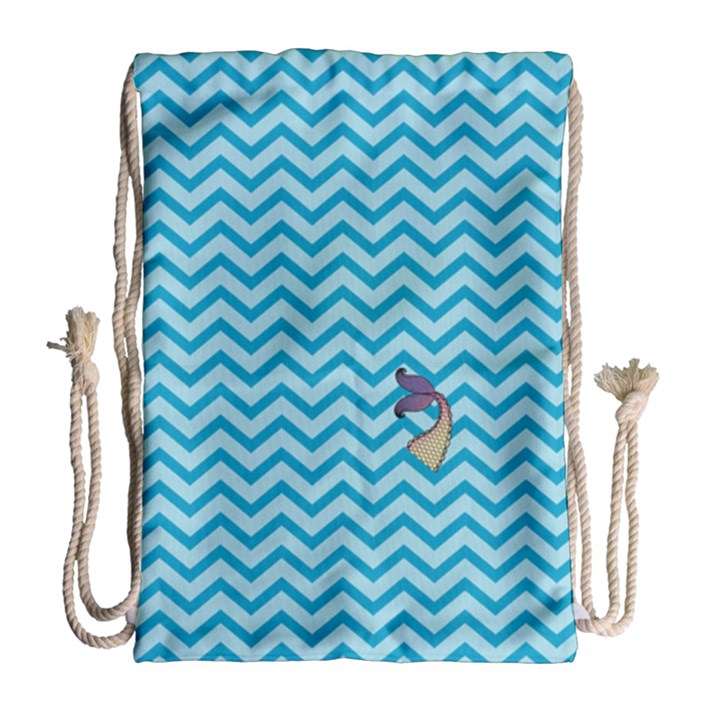 Chevron Mermaid Pattern Drawstring Bag (Large)