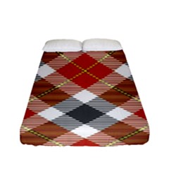 Smart Plaid Warm Colors Fitted Sheet (full/ Double Size) by ImpressiveMoments