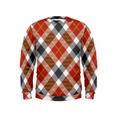 Smart Plaid Warm Colors Kids  Sweatshirt by ImpressiveMoments