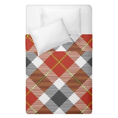 Smart Plaid Warm Colors Duvet Cover Double Side (single Size) by ImpressiveMoments