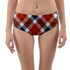 Smart Plaid Warm Colors Reversible Mid-waist Bikini Bottoms by ImpressiveMoments