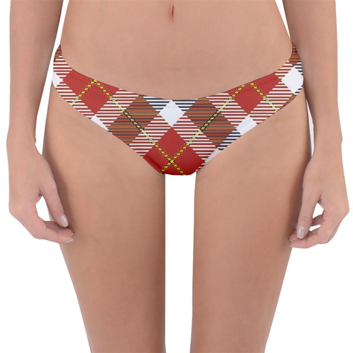 Smart Plaid Warm Colors Reversible Hipster Bikini Bottoms