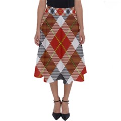 Smart Plaid Warm Colors Perfect Length Midi Skirt by ImpressiveMoments