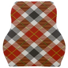 Smart Plaid Warm Colors Car Seat Velour Cushion 