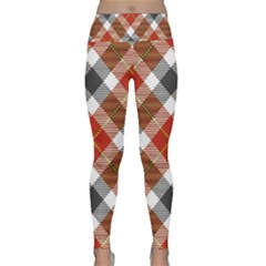 Smart Plaid Warm Colors Lightweight Velour Classic Yoga Leggings by ImpressiveMoments