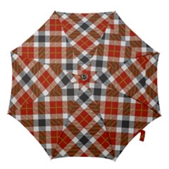 Smart Plaid Warm Colors Hook Handle Umbrellas (small) by ImpressiveMoments