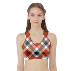 Smart Plaid Warm Colors Sports Bra With Border by ImpressiveMoments