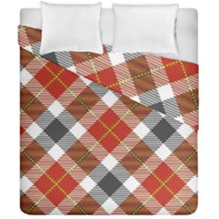 Smart Plaid Warm Colors Duvet Cover Double Side (california King Size) by ImpressiveMoments