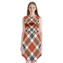 Smart Plaid Warm Colors Sleeveless Chiffon Dress   View1