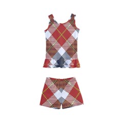 Smart Plaid Warm Colors Kid s Boyleg Swimsuit