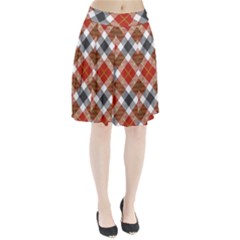 Smart Plaid Warm Colors Pleated Skirt by ImpressiveMoments