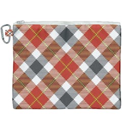 Smart Plaid Warm Colors Canvas Cosmetic Bag (xxxl) by ImpressiveMoments