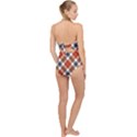 Smart Plaid Warm Colors Scallop Top Cut Out Swimsuit View2