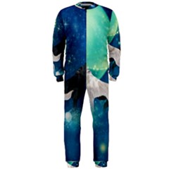 Awesome Black And White Wolf In The Universe Onepiece Jumpsuit (men)  by FantasyWorld7