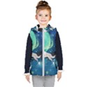 Awesome Black And White Wolf In The Universe Kid s Hooded Puffer Vest View1