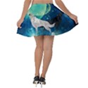 Awesome Black And White Wolf In The Universe Velvet Skater Skirt View2