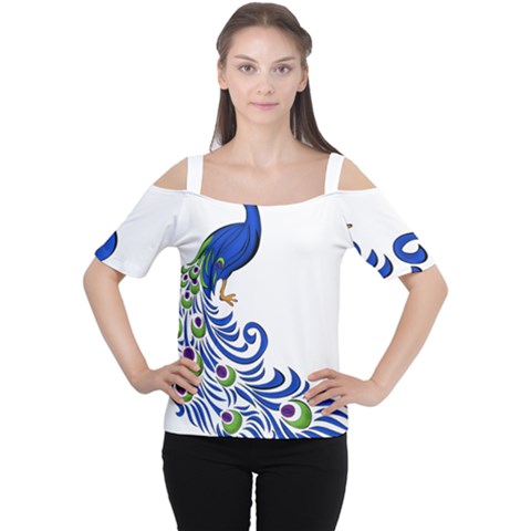 Venus Peacock Cutout Shoulder Tee by amazinganimals