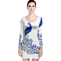 Venus Peacock Long Sleeve Velvet Bodycon Dress by amazinganimals