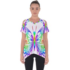 Rainbow Butterfly Cut Out Side Drop Tee by amazinganimals