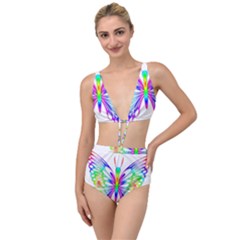 Rainbow Butterfly Tied Up Two Piece Swimsuit by amazinganimals