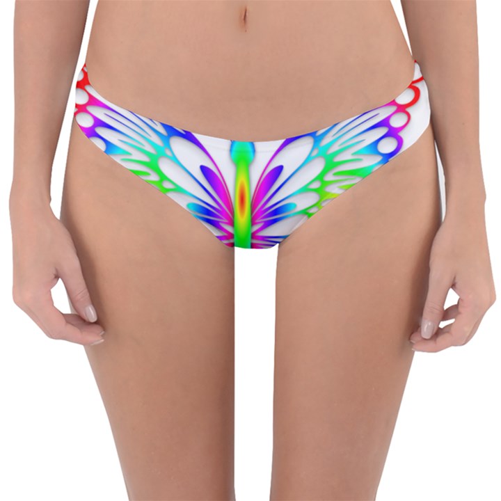 Rainbow Butterfly Reversible Hipster Bikini Bottoms